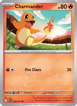 Charmander 020/217 Cosmos Holo Ascended Heroes Pokemon Near Mint - Image 1