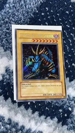 Yu-Gi-Oh Tri Horn Dragon LOB 1st Edition Secret Rare Portuguese VLP - Image 1