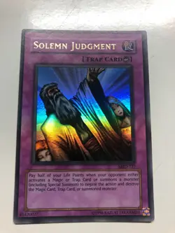 USA Seller Yugioh Solemn Judgement MRD-127 Ultra Rare Slightly Faded LP - Image 1