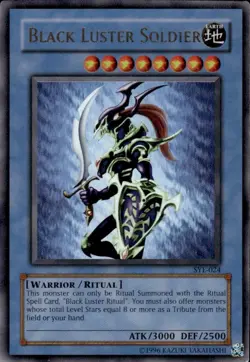 YUGIOH BLACK LUSTER SOLDIER SYE-024 HOLO - Image 1