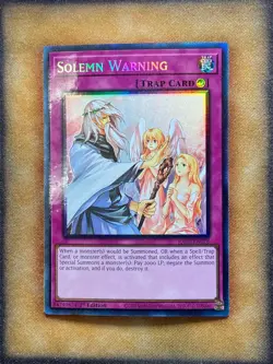 Yugioh Solemn Warning RA02-EN078 Prismatic Collector Rare 1st Ed NM - Image 1
