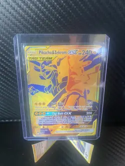 Pokemon Pikachu & Zekrom GX SM Promo Holo TAG TEAM 240 HP SM248 English Card - Image 1