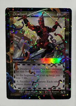 MTG Deadpool, Trading Card Secret Lair Confetti Pool Party Foil Chase Card 7129 - Image 1