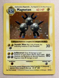 Pokemon Card - Magneton - Shadowless - Holo Rare (9/102) WOTC Base Set *LP* - Image 1