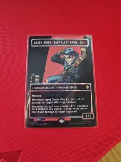 MTG TMNT Casey Jones, Back Alley Brute Borderless Surge Foil Pixel 0090 - Image 1