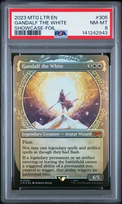 2023 MTG THE LORD OF THE RINGS: TALES OF MIDDLE-EARTH GANDALF THE WHITE PSA 8 - Image 1