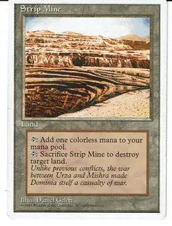 MAGIC THE GATHERING 4TH EDITION LAND STRIP MINE lp-ex - Image 1