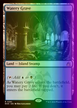 MTG Magic the Gathering Watery Grave (291/497) Ravnica Remastered LP FOIL - Image 1