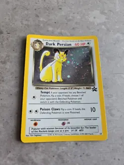 Dark Persian 17 Holo Black Star Promo WOTC Pokemon Card ~ BIG SWIRL💫 Top Right - Image 1