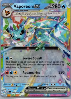 Vaporeon ex - 023/131 023/131/131 Holo SV: Prismatic Evolutions Pokemon Holo NM - Image 1