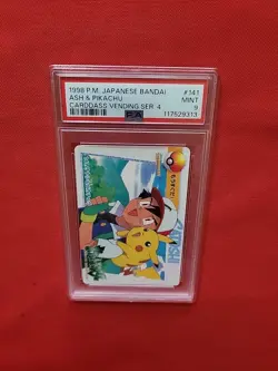 Pokemon: Ash & Pikachu #141 Carddass Vending Series 4 Japan 1998 - PSA 9 - E56 - Image 4