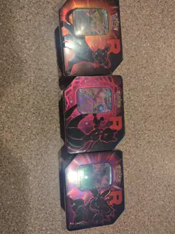 Pokemon Team Rocket/Destined Rivals Tin Set of 3 Mewtwo, Persian, Nidoking - Image 1