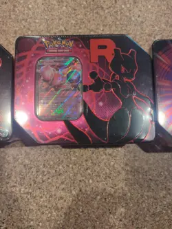 Pokemon Team Rocket/Destined Rivals Tin Set of 3 Mewtwo, Persian, Nidoking - Image 3