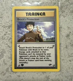 1st Edition Brock’s Protection Rare 101/132 Gym Challenge Pokemon TCG NM - Image 1