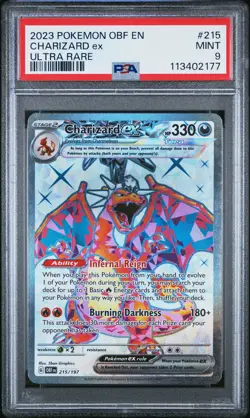 2023 Pokemon Obf En-Obsidian Flames #215 Charizard Ex Ultra Rare PSA 9 - Image 1