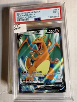 Charizard V Full Art PSA 9 Holo Swsh09: Brilliant Stars 153/172 Pokemon 2022 - Image 1