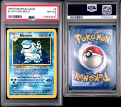 1999 Pokemon Blastoise Holo Rare 2/102 Base Set, PSA 8 - Image 3