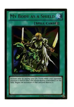 Yugioh- 1X My Body as a Shield - Gold Rare - Limited - GLD3-EN041 - Near Mint - Image 1