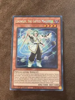 Yu-Gi-Oh! Crowley, the Gifted Magistus BLMM-EN044 Secret Rare First Edition - Image 1