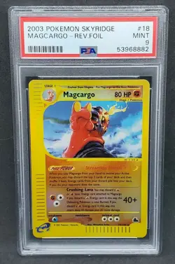 Pokemon PSA 9 MINT Magcargo 18/144 Skyridge Reverse Holofoil 2003 E-Reader #8882 - Image 1