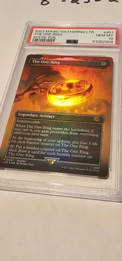 MTG - Lord Of The Rings - The One Ring Borderless Scene Foil #451 - PSA 10 MINT - Image 1