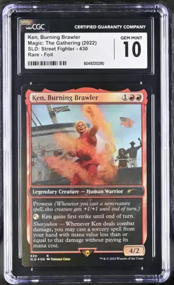 KEN, BURNING BRAWLER Secret Lair Foil Rare CGC 10 MTG [Nostalgium] - Image 1