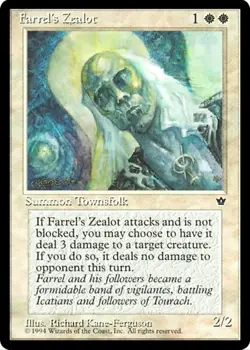 X 1 Farrel's Zealot NM Fallen Empires 3B Magic The Gathering 1994 MTG - Image 1