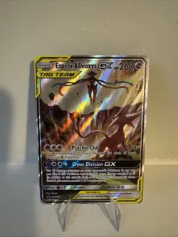 Pokemon TCG Espeon & Deoxys GX SM240 Black Star Promo Holo - NM - Image 1