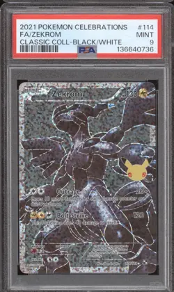 Zekrom 2021 Pokemon Celebrations 114/114 Classic Collection Black/White PSA 9 - Image 1