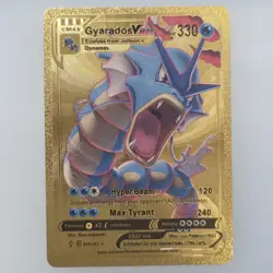 Pokemon Gyarados VMAX 330hp Dynamax Gold Foil Fan Art Collector Card TCG - Image 1