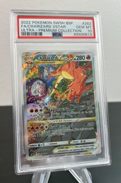 Pokemon 2022 PSA 10 Charizard VSTAR Full Art Black Star Promo SWSH262 Card - Image 2