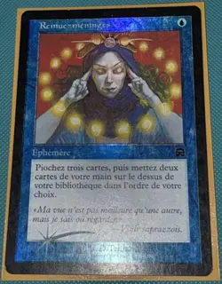 MTG FOIL Brainstorm Mercadian Masques 61/350 Common French Language - Image 1