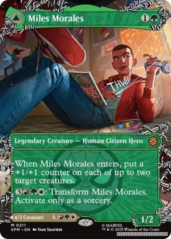 Miles Morales (0211) (Borderless) [SPM - 211] - NM [Foil] TCG MTG - Image 1