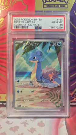 Pokemon TCG Misty's Lapras Destined Rivals 194/182 Illustration Rare PSA 10 - Image 1