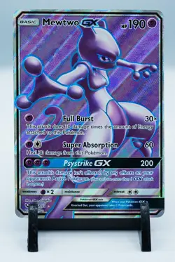 2017 POKEMON SUN & MOON SHINING LEGENDS #72 FULL ART/MEWTWO GX 73 PURPLE PINK - Image 5