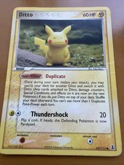 Ditto - Pikachu Pokemon Delta Species Ditto 63/113 Damaged Yuka Morii - Image 1