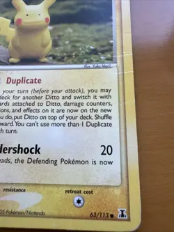 Ditto - Pikachu Pokemon Delta Species Ditto 63/113 Damaged Yuka Morii - Image 3