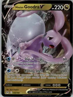 2022 Sword & Shield - Lost Origin Hisuian Goodra V Basic/Rare Holo V #135 - Image 1
