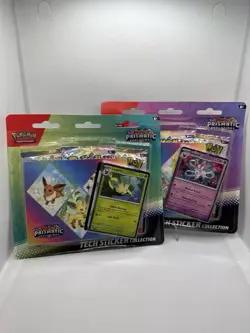 Pokemon TCG Prismatic Evolutions Tech Sticker Collection Blister 2x Set Sealed - Image 1