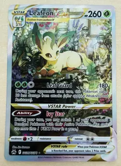 Pokemon TCG Leafeon VSTAR Crown Zenith Holo Ultra Rare GG35/GG70 NM - Image 1