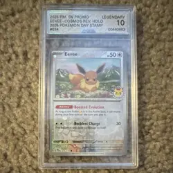 Pokemon Eevee 074/131 Day Stamp Promo Cosmos Rev. Holo AGS 10 50 HP sowsow - Image 1