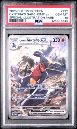 2025 POKEMON DRI EN-DESTINED RIVALS #232 CYNTHIA'S GARCHOMP EX PSA 10 - Image 1