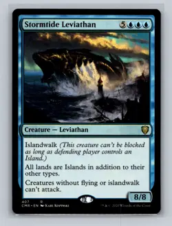 2x MAGIC MTG COMMANDER LEGENDS WHELMING WAVE & STORMTIDE LEVIATHAN LP RARE - Image 2