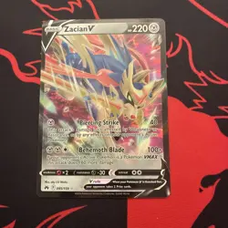 Pokemon TCG Crown Zenith Ultra Rare Holo Zacian v 095/159 - Image 1