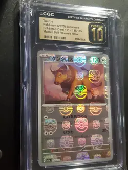 2023 POKEMON JPN 151 TAUROS MASTER BALL REVERSE HOLO #128 CGC 10 PRISTINE LOWPOP - Image 1