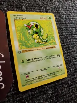 Pokemon Caterpie 45/102 Shadowless 1st Edition Base Set 1999 Pokemon PL - Image 3