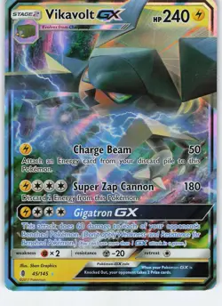Vikavolt GX 45/145 Ultra Rare Holo SM - Guardians Rising LP Pokemon - Image 1