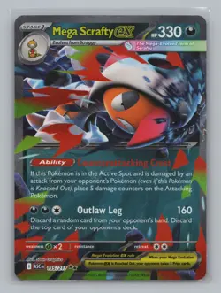 Mega Scrafty ex Holo 135/217 ME: Ascended Heroes Pokemon TCG NM Double Rare - Image 1