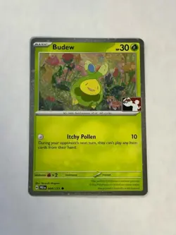 Budew 004/131 Cosmos Holo Play! Prize Pack Series 8 Stamp Pokemon TCG NM - Image 1