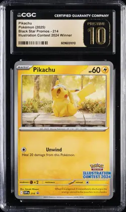 2025 POKEMON BLACK STAR PROMOS #214 PIKACHU CGC 10 PRISTINE - Image 1